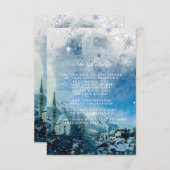 Carte D'accompagnement neige hiver vacances mariage détails informations (Devant / Derrière)