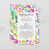 Carte D'accompagnement Neon 80's 90's Retro Funny Candy Motif (Devant / Derrière)