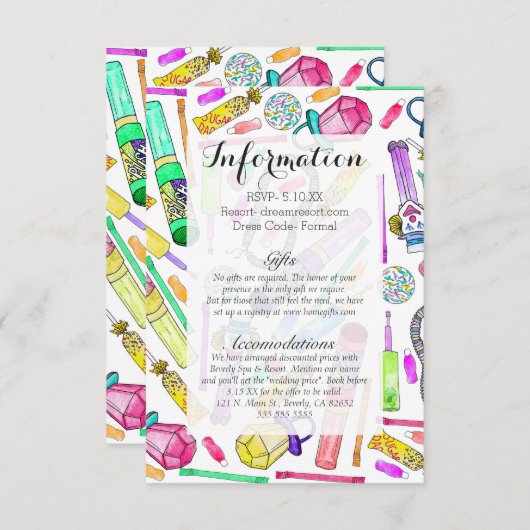 Carte D'accompagnement Neon 80's 90's Retro Funny Candy Motif (Devant / Derrière)