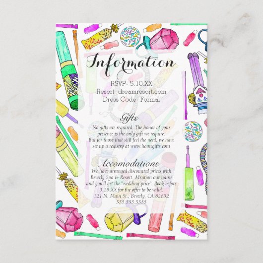 Carte D'accompagnement Neon 80's 90's Retro Funny Candy Motif (Devant)