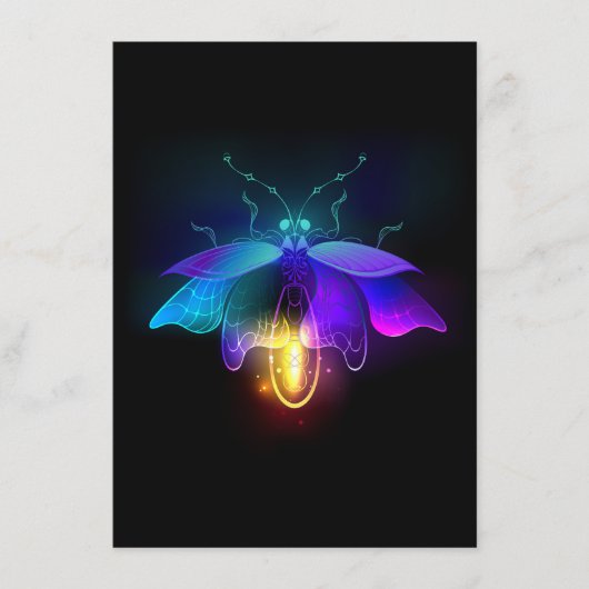 Carte D'accompagnement Neon Firefly sur noir (Devant)