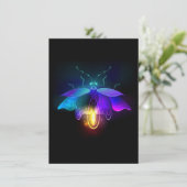 Carte D'accompagnement Neon Firefly sur noir (Debout devant)