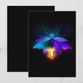 Carte D'accompagnement Neon Firefly sur noir (Devant / Derrière)