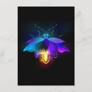 Carte D'accompagnement Neon Firefly sur noir