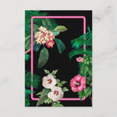 Carte D'accompagnement Neon Pink Tropical Retro Botanical Mariage (Dos)