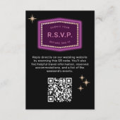 Carte D'accompagnement Neon Sign Vegas Mariage QR code Online RSVP (Devant)