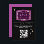 Carte D'accompagnement Neon Sign Vegas Mariage QR code Online RSVP<br><div class="desc">Inspirée par les néons emblématiques de l'ancien Las Vegas, cette carte de réponse d'invitation de mariage de destination est un clin d'oeil coloré et amusant à cette histoire et donne à vos invités un sens de cette nostalgique vedette de Vegas. N'oubliez pas de personnaliser avec votre date RSVP et de...</div>