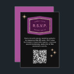 Carte D'accompagnement Neon Sign Vegas Mariage QR code Online RSVP<br><div class="desc">Inspirée par les néons emblématiques de l'ancien Las Vegas, cette carte de réponse d'invitation de mariage de destination est un clin d'oeil coloré et amusant à cette histoire et donne à vos invités un sens de cette nostalgique vedette de Vegas. N'oubliez pas de personnaliser avec votre date RSVP et de...</div>