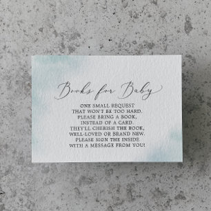 Carte D'accompagnement Nettoyage aquarelle   Livres de Baby shower bleu p