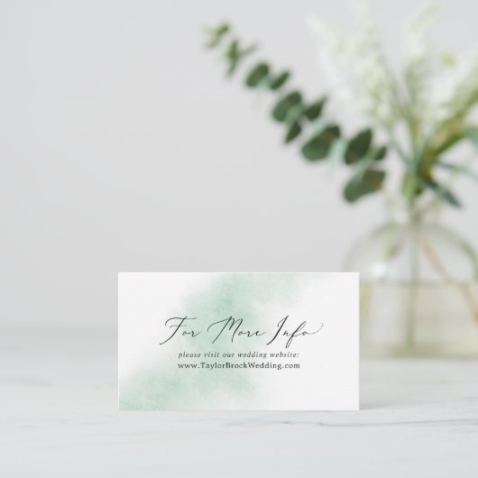 Carte D'accompagnement Nettoyage aquarelle | Site Mariage vert (Debout devant)