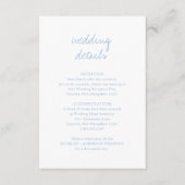 Carte D'accompagnement Nettoyer Dusty Bleu Botanique Mariage élégant (Devant)