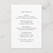 Carte D'accompagnement Nettoyer noir et blanc Monogramme Mariage moderne (Devant)