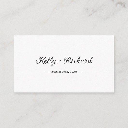 Carte D'accompagnement Nettoyer simplement le petit mariage RSVP site Web (Dos)