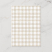 Carte D'accompagnement Neutral Gingham Teddy Bear Books for Baby (Dos)