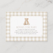 Carte D'accompagnement Neutral Gingham Teddy Bear Books for Baby (Devant)