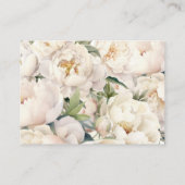 Carte D'accompagnement Neutral Ivory Peony Diaper Raffle Floral (Dos)
