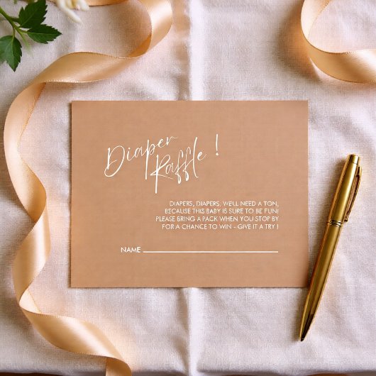 Carte D'accompagnement Neutral Modern Baby Shower Diaper Raffle