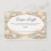 Carte D'accompagnement Neutral Seaside Shells Diapper Raffle (Devant)