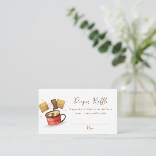 Carte D'accompagnement Neutral S'more Fun Diaper Baby shower Raffle (Debout devant)