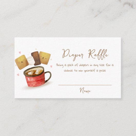 Carte D'accompagnement Neutral S'more Fun Diaper Baby shower Raffle (Devant)