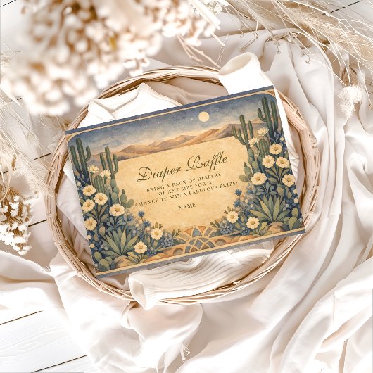 Carte D'accompagnement Neutral Southwest Cactus Botanical Diapper Raffle