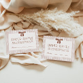 Carte D'accompagnement Neutral Striped Bow Diaper Raffle