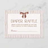 Carte D'accompagnement Neutral Striped Bow Diaper Raffle (Devant)