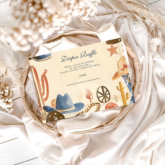 Carte D'accompagnement Neutral Western Cowboy Diapper Raffle