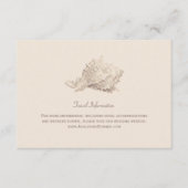 Carte D'accompagnement Neutre Beige Seashell Beach Informations de mariag (Devant)