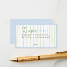 New to the Club Baby Shower Diaper Raffle Card