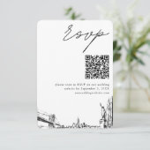 Carte D'accompagnement New York City Mariage Moderne RSVP QR Code (Debout devant)