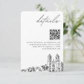 Carte D'accompagnement Newark Mariage Détails modernes Code QR (Debout devant)