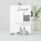 Carte D'accompagnement Newark Mariage Moderne RSVP QR Code (Debout devant)