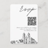 Carte D'accompagnement Newark Mariage Moderne RSVP QR Code (Devant)