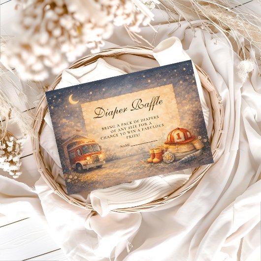 Carte D'accompagnement Night Sky Little Firefighter Diapper Raffle