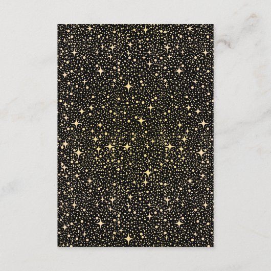 Carte D'accompagnement Night Stars Black Détails du Mariage (Dos)