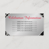 Carte D'accompagnement Noces d'argent exotiques pour 25 ans de mariage (Dos)