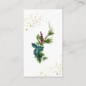 Carte D'accompagnement Noël À feuillage persistant Holly Mariage d'hiver (Dos)