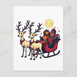 Carte D'accompagnement Noël à Halloween Reindeer Citrouille présente