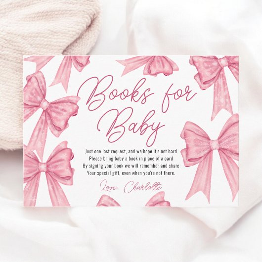 Carte D'accompagnement Noël Coquette Pink Books Baby shower