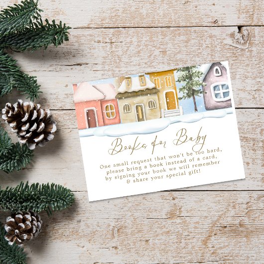 Carte D'accompagnement Noël d'hiver Il faut un Baby shower de village