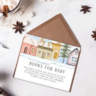 Carte D'accompagnement Noël d'hiver Il faut un Baby shower de village