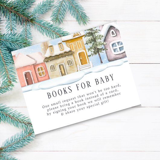 Carte D'accompagnement Noël d'hiver Il faut un Baby shower de village