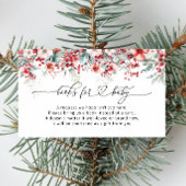 Carte D'accompagnement Noël d'hiver Red Floral Livres pour bébé