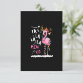 Carte D'accompagnement Noël - Fa-La-La-Mingo Flamant rose avec Noël (Debout devant)