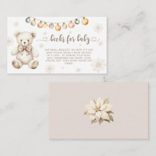 Carte D'accompagnement Noël hiver livres d'ours bébé pour bébé