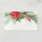 Carte D'accompagnement Noël Poinsettia Mariage de verdure d'hiver (Dos)
