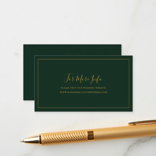 Carte D'accompagnement Noël simple et élégant | Site Mariage vert (Devant/Arrière en situation)