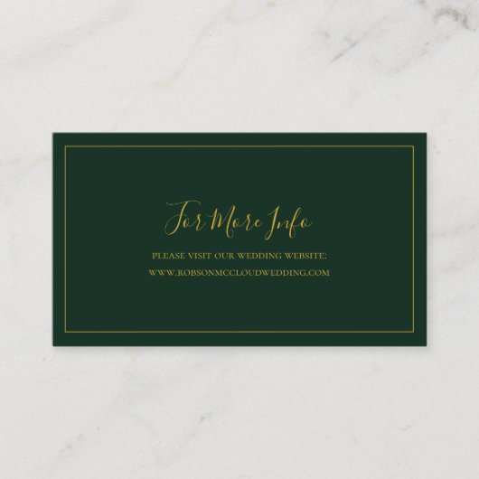 Carte D'accompagnement Noël simple et élégant | Site Mariage vert (Devant)