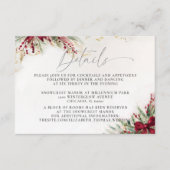 Carte D'accompagnement Nœud de Noël en verdure hivernale détails de maria (Devant)